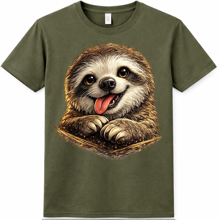 Sloth T Shirt Cute Smiling Animal Graphic Tee Lazy Lover Casual Outfit Top