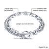 Vnox Rock Punk Doube Chains Bracelets for Men, Never Fade Stainless Steel Cuban O Chain Wristband Jewelry, 19/21cm