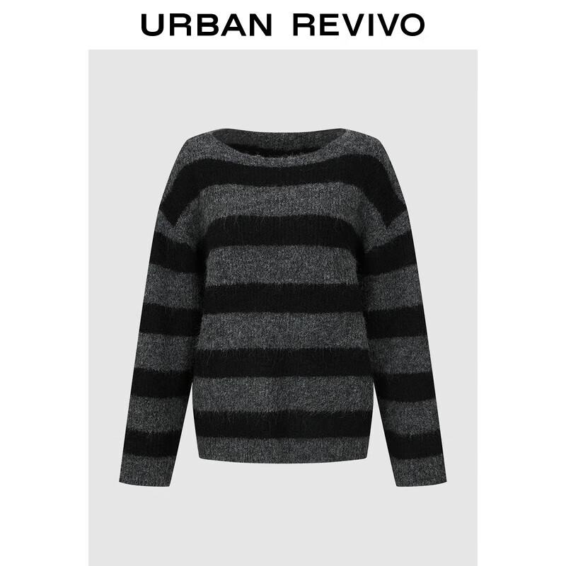 UR Women s Casual V-Neck Striped Knit Sweater UWJ950112 S