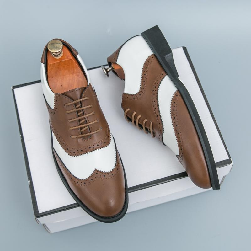 Men's Shoes British Style Comfy Fashion Retro/Vintage Lace-Up Outdoor ShoesPointed Toe Low Top Non-Slip/Antiskid Mens Dress Shoe