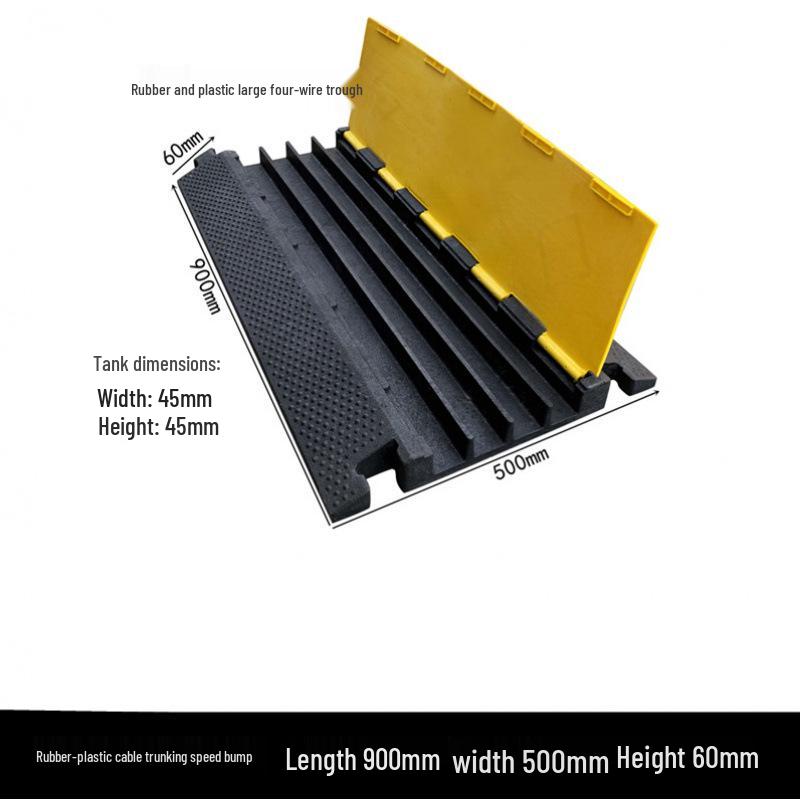 Rubber Cable Trunking Speed Bump - PVC Indoor/Outdoor Cable Protection Channel Cover