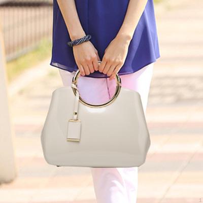 Glossy Patent Leather Handbag Shoulder Bag Elegant Ladies Hobo