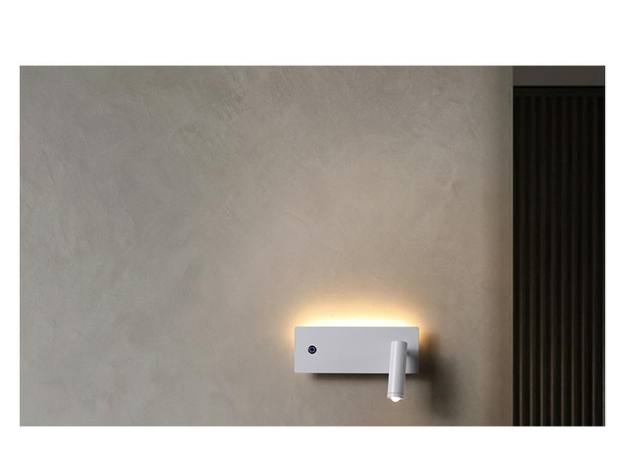 Italian Minimalist Bauhaus-Style Rotatable Wall Lamp with Switch for Bedroom