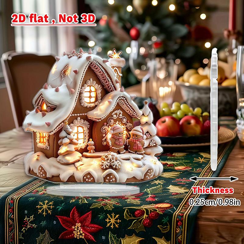 2025 Nová scéna Vánoční stolní středový doplněk 2D plochý akryl pro domácí kancelářskou dekoraci Party ozdoba