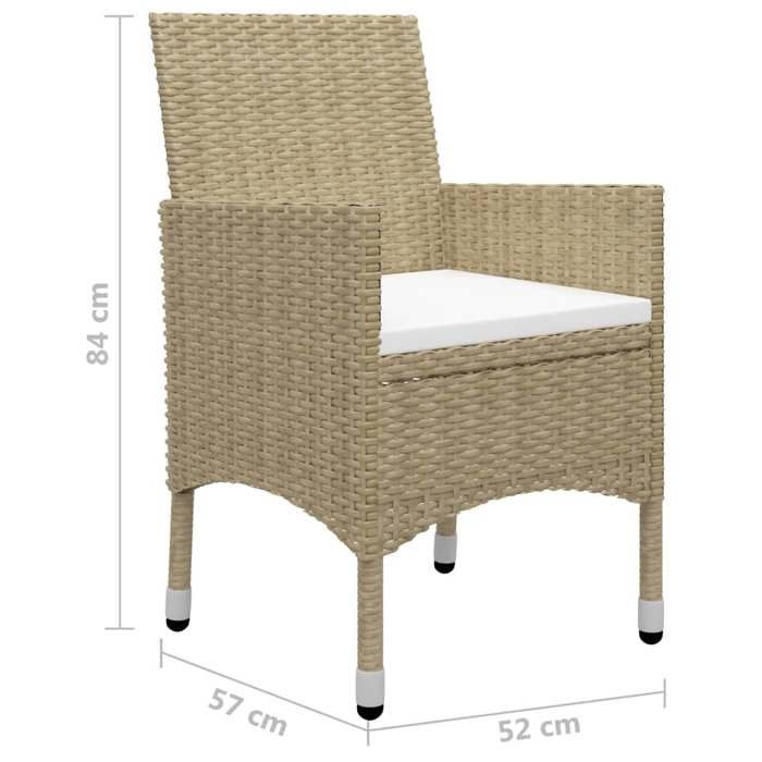 VidaXL 3-Piece Garden Dining Set Outdoor Dining Furniture Patio Dining Table and Chairs Furniture 3067669