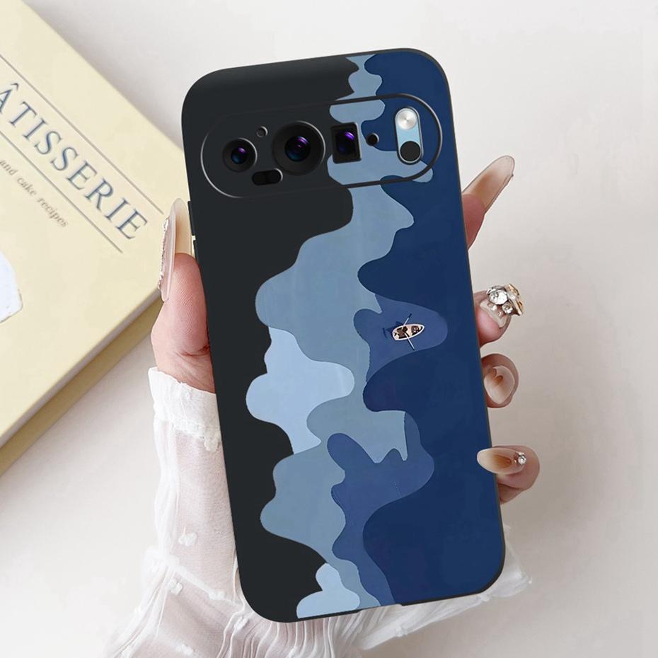 Fashion Painting Phone Case For Google Pixel 9 Pro 9A Black Silicone Soft Cover For Google Pixel9 9A 9Pro Cases Bumpers
