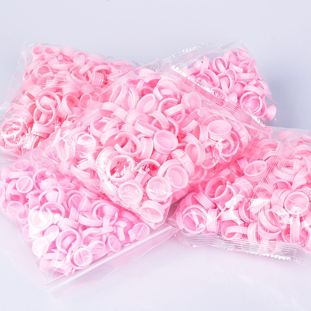 PMU Pink Pigment Ring Cup Eyelash Extension Glue Holder Tattoo Pigment Bowl