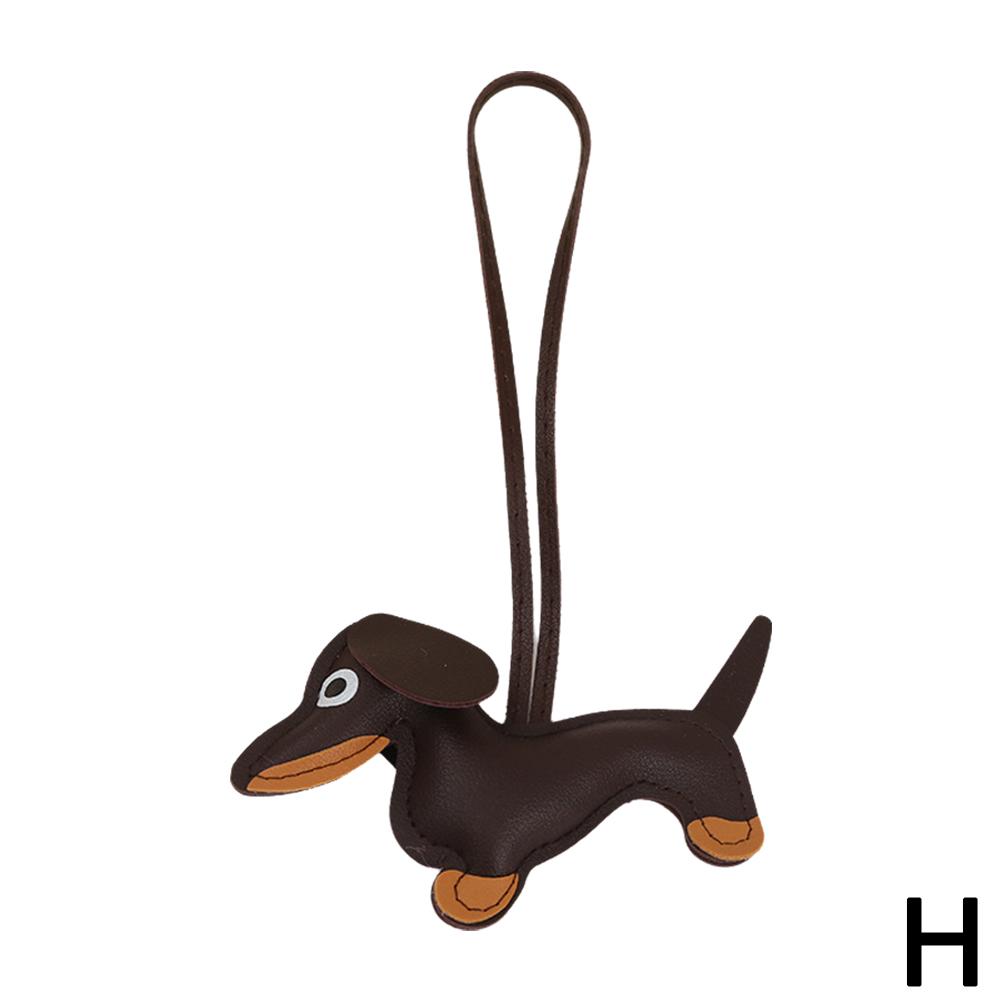 

Модный автомобильный брелок для ключей в виде собаки таксы из искусственной кожи с подвеской для сумки-брелока R4X7 Brown-One size