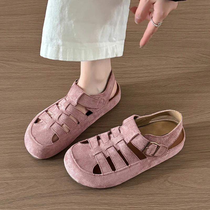 Fashion Flats Women's Sandals Fashion Hollow Designer Shoes Casual Slingback Slippers 2025 Summer Flip Flops Trend Sandalias De Mujer