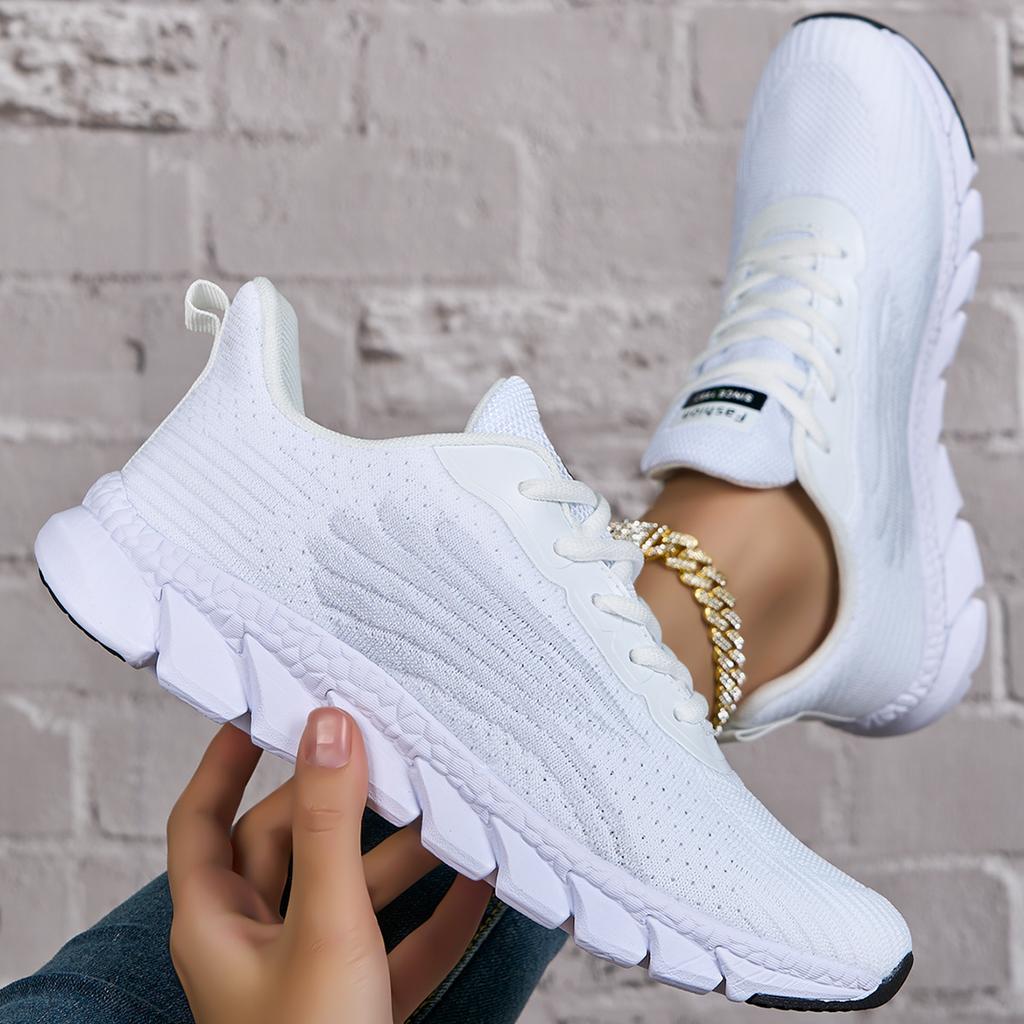 [Breathable Mesh Sneakers] Lightweight Breathable Mesh Sneakers - Non-Slip EVA Sole, Comfortable Ankle Support, Lace-Up Low-Top Running & Tennis Shoes