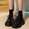 Spice Girl Platform Small Leather Shoes Women Ins Tide British College Style 2025 New Height Increase Versatile Japanese Jk Single Shoes