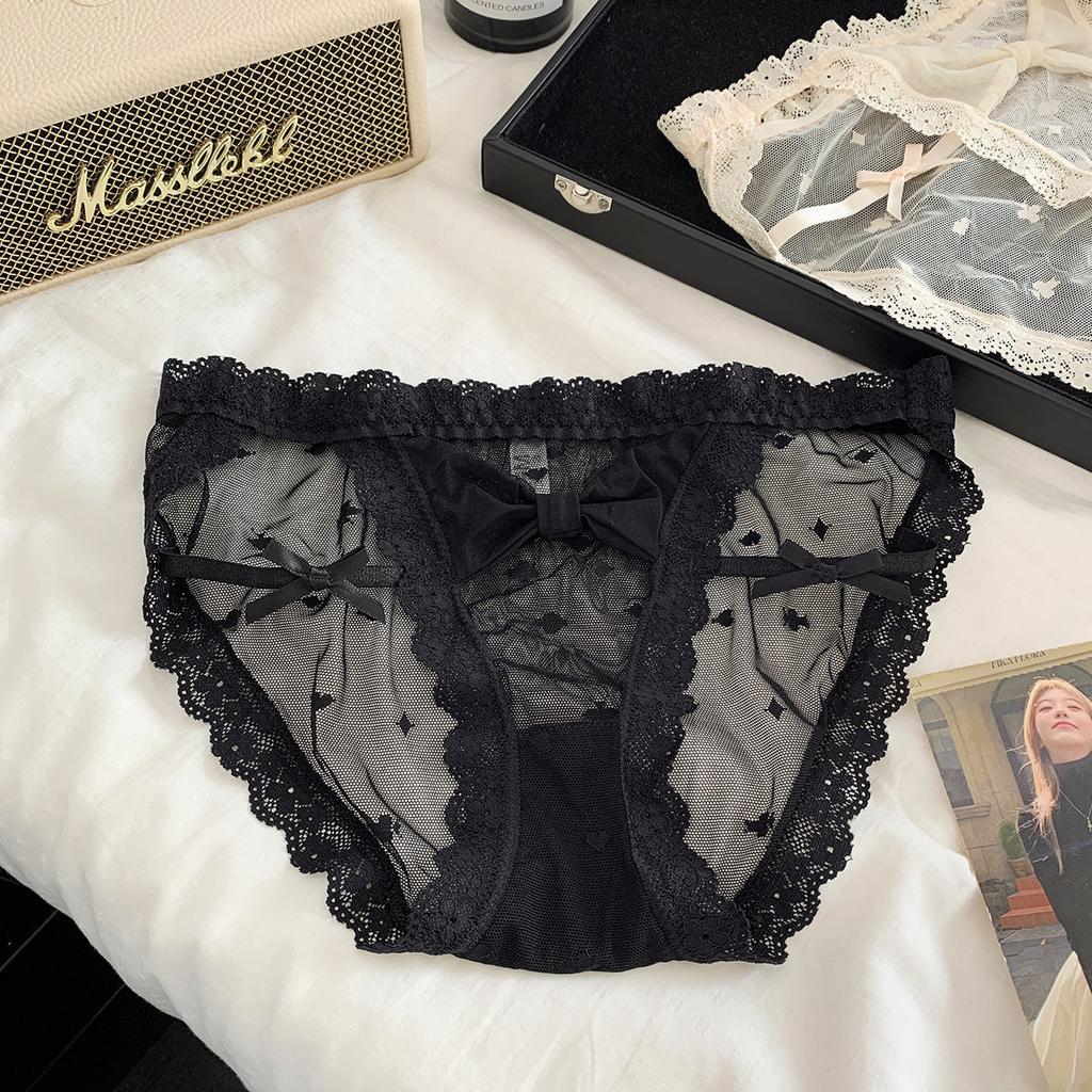 Ladies Summer Thin New Style Pure Sexy Lace Pure Cotton Crotch Low Waist Triangle Briefs