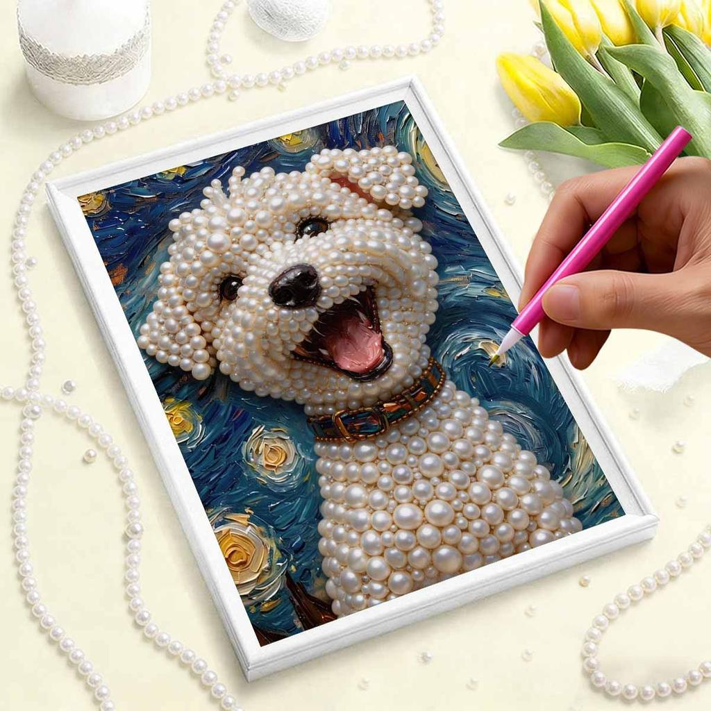 Pearl Painting Kit Cute Little Dog Theme Frameless Handicraft DIY Bedroom Decoration Living Room Wall Art Room Decoration Art Craft Decoration