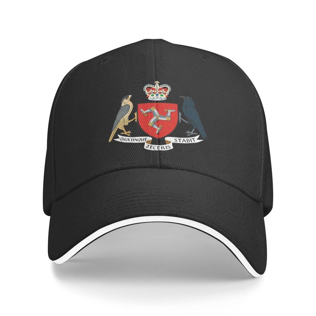 Coat of Arms of The Isle of Man Adjustable Baseball Cap Unisex Sandwich Dad Hat Golf Hat