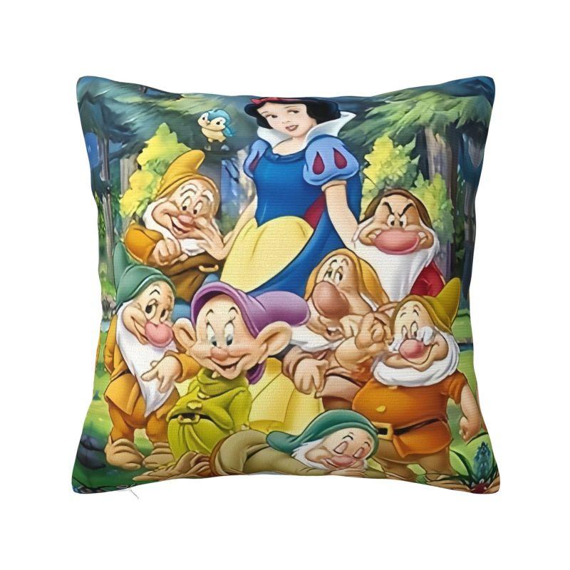 

Disney Snow White And The Seven Dwarfs Cushion Cover Cartoon Fantasy Film Anime Soft Luxury Pillow for Sofa Home Decor 18x18Inch