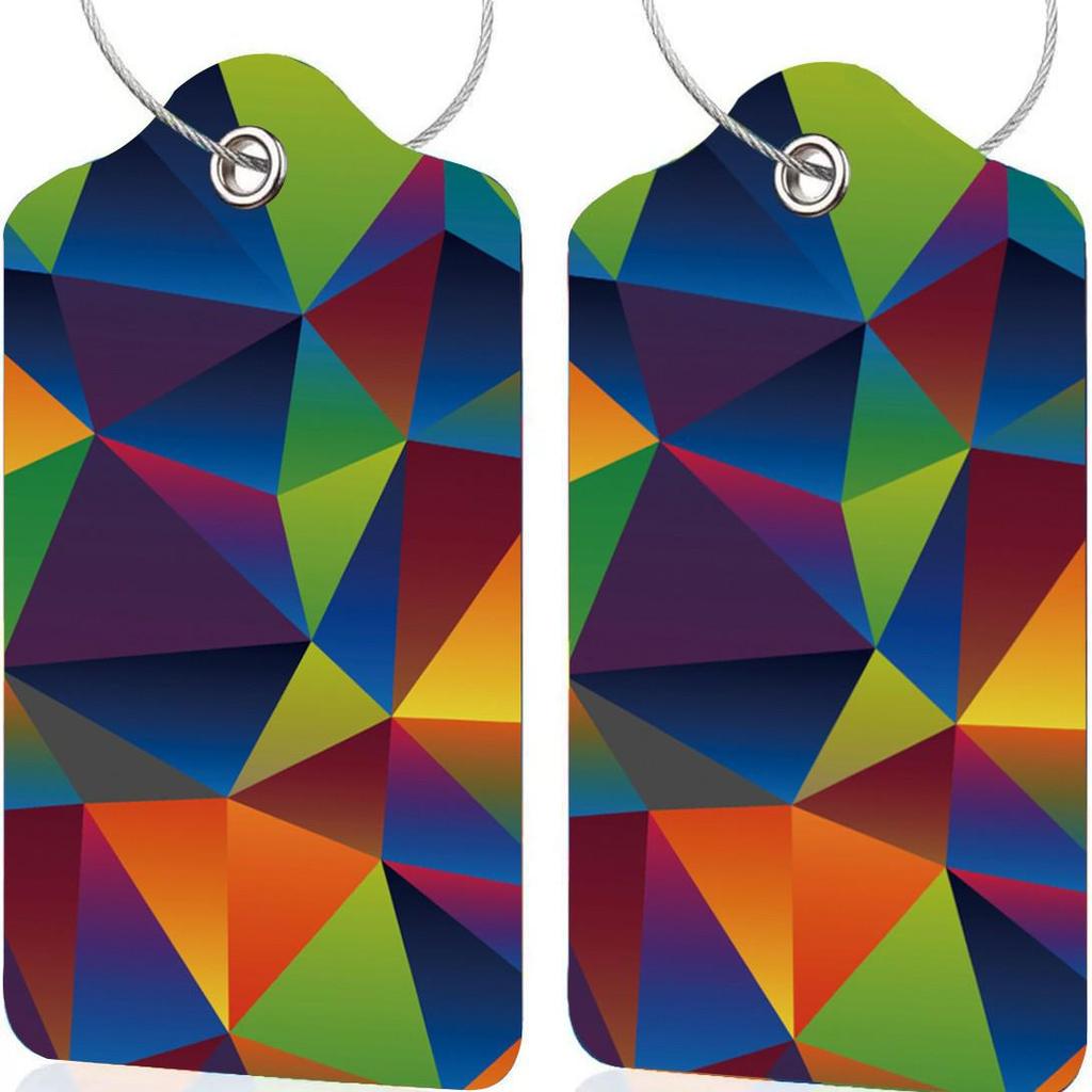 Stylish Printed Leather Luggage & ID Tag Set