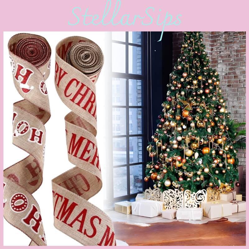 Festive 2 Meter Christmas Ribbon Banner Featuring Joyful Christmas Letters For Gifts