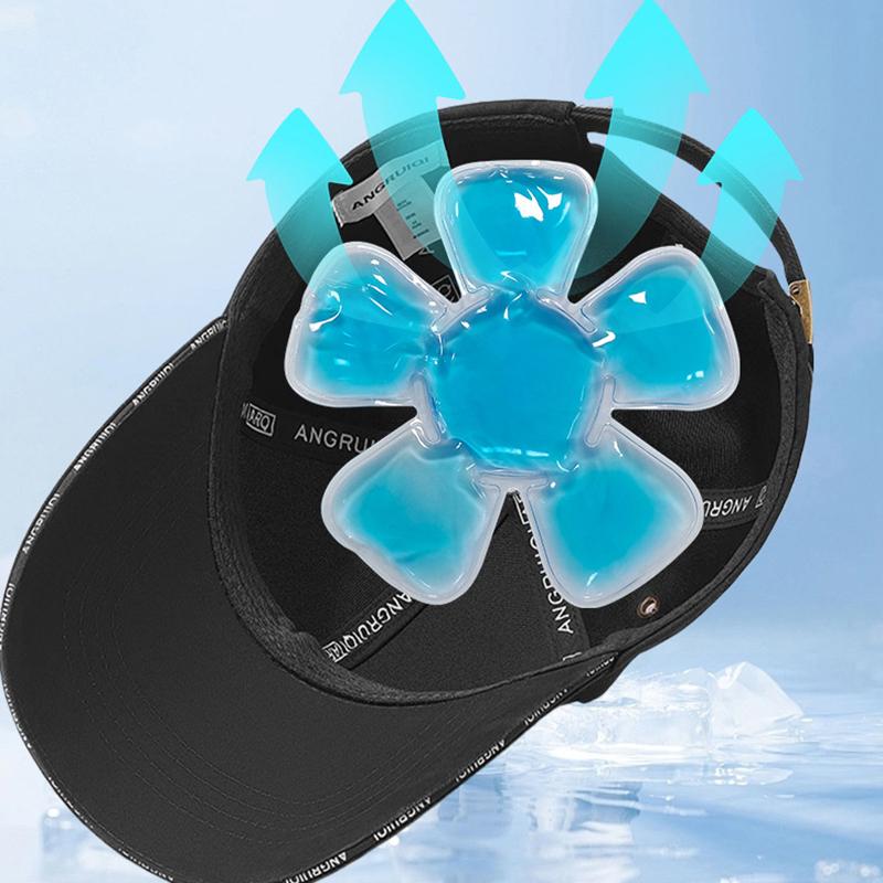 Blue Pvc Gel Ice Pack - Adjustable Cooling Pad For Helmets & Hats Reusable Cold Compress Travel Portable Outdoor Accessory