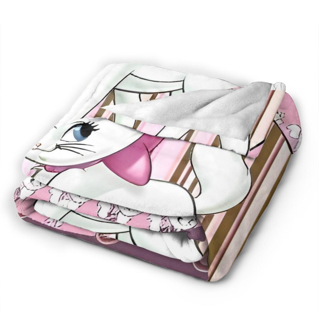 Marie Cat Cartoon  Warm Soft Blanket  Camping Plush Throw Blanket Fashion Home Decor Flannel Bedspread Sofa Bed Cover