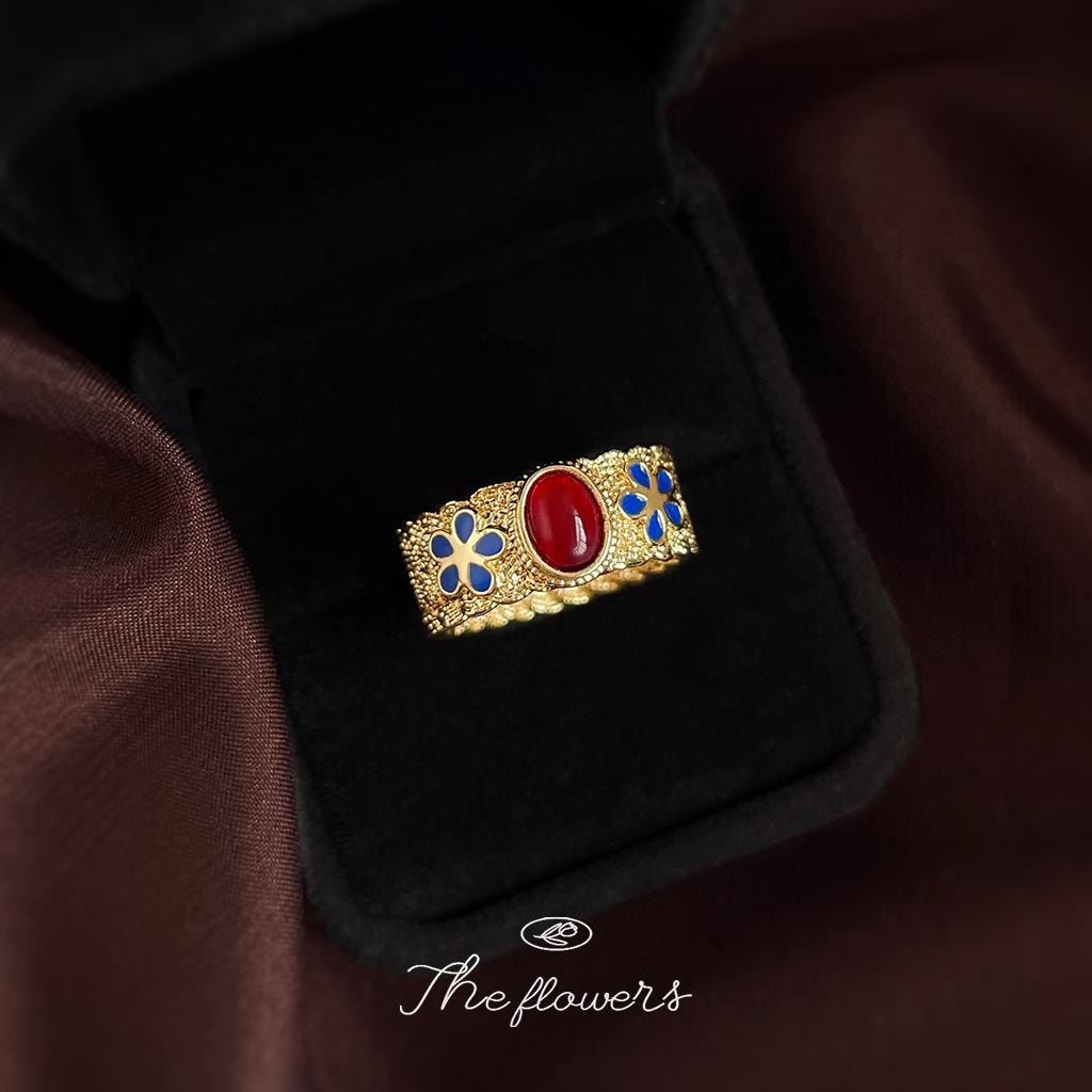 Французское геометрическое круглое кольцо с широкими бортами, стандартный размер, 14 карат, с узором, новое кольцо на указательный палец