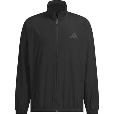 Giacca Sportiva Tessuta da Lounge con Logo Impermeabile Vestibilità Ampia Collo Alto Spalla Scesa Maniche Lunghe Uomo Giacca Nera JZ8408