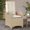 VidaXL Garden Recliner Chair with Cushions Beige Wicker 365164