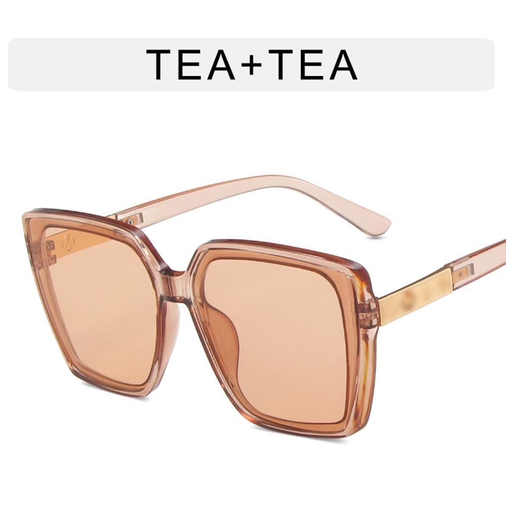 Women Trendy Large Frame Sunglasses Retro Square Frame Sunscreen Glasses For Summer Beach