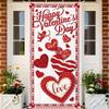 Valentines Day Door Cover Banner Valentine Door Decorations Love Heart Cupid Party Supplies Holiday Hanging Supplies Wall Decor