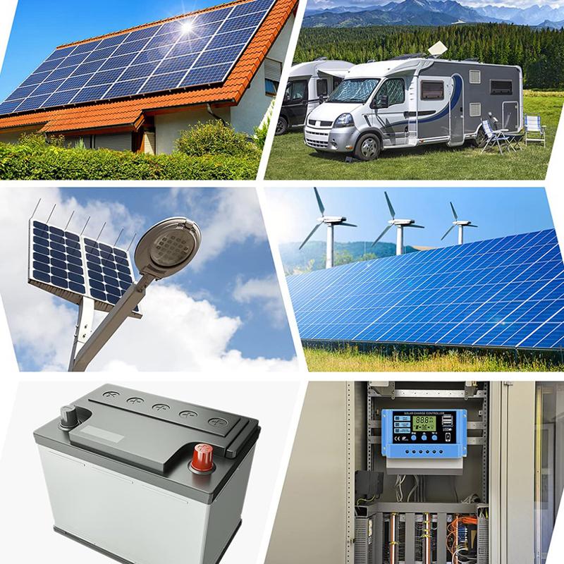 30A 20A 10A Solar Charge Controller 12V 24V Auto Solar Panel Pv Lcd Controller For Lead-Acid Battery, Lithium Battery Dual Usb