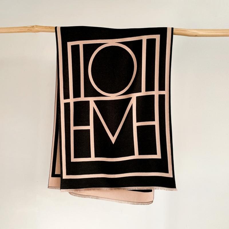 Autumn and winter new geometric imitation cashmere scarf women's warm scarf versatile shawl thickened rice whisker scarf