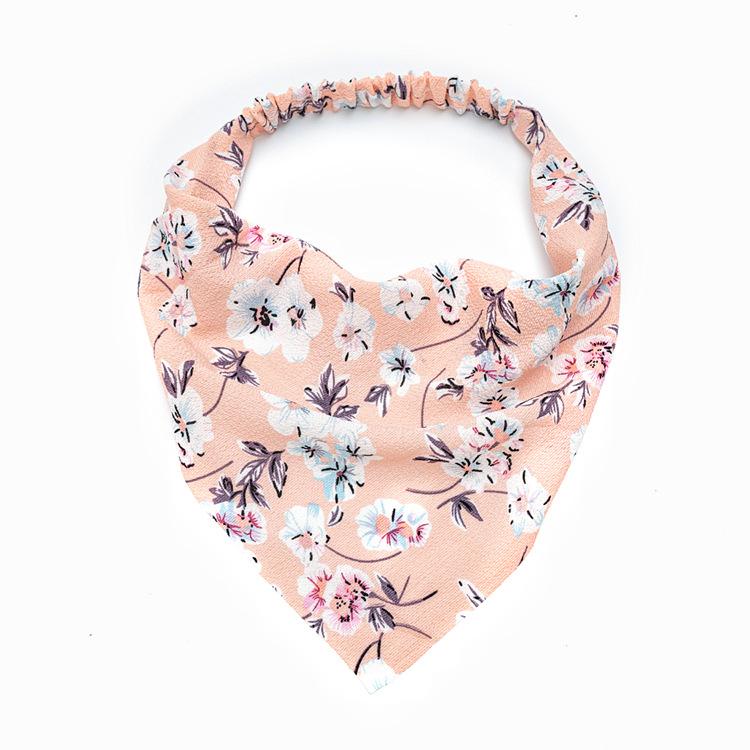 Baghutni Dreieckiges Kopftuch mit Blumenmuster und rundem Stirnband, elastisches Band in Form eines Dickdarms, Haarseil-Stirnband und Haargummi
