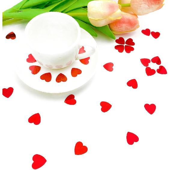 Heart Confetti Red Valentine's Day Table Confetti Metallic Foil for Party Wedding Happy Birthday Baby Showe Bridal Shower Festival Theme Party