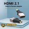 HDMI-compatible Adapter Mini/Micro HDMI To HDMI 8K 60Hz 4K 120Hz/144Hz HDMI Male To Female Converter For HDTV Laptops PS4 TV Box 4