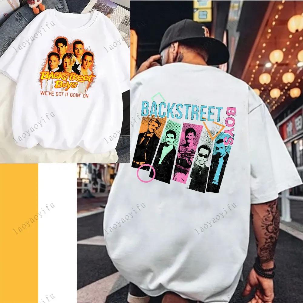 Fashion Backstreet Boys Millennium Tour 2025 Music Unisex  Tops Vintage T Shirt Men Women Trend Y2k Short Sleeve T-shirts