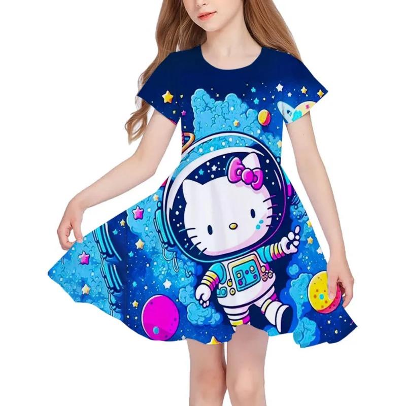 Kpop Demon Hunters Girls Toddler Dress Summer Kids Cartoon Anime Princess Beach Outfit Casual Nightgown