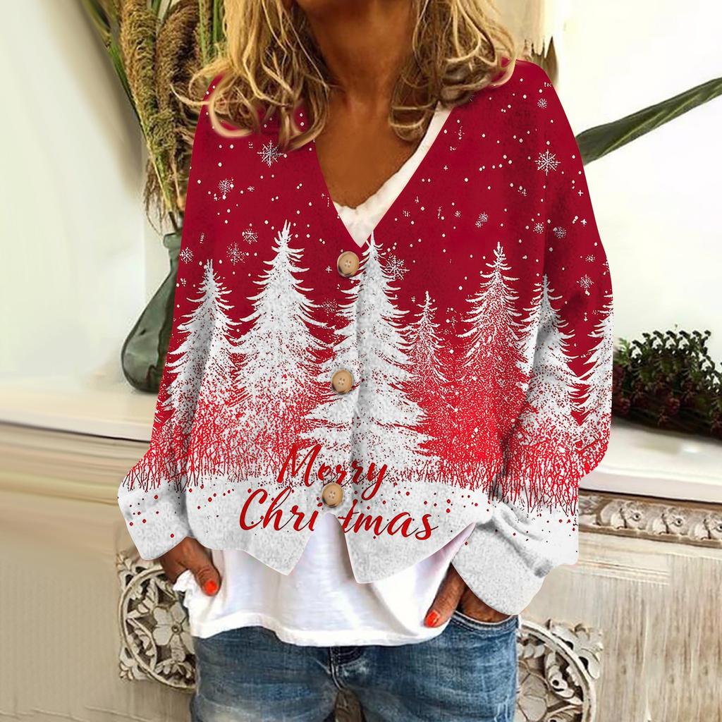 Women's Fashion Short Coat Casual Long Sleeve Printed Single Breasted Plush Top