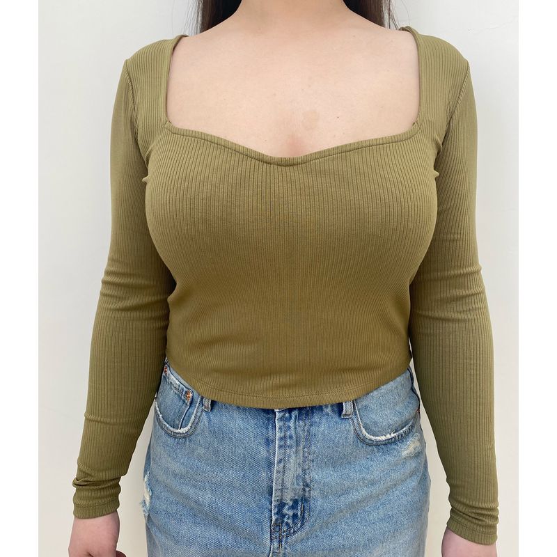 Miss Biggie Fashion Plus Size Chubby Girl Figure Flattering Slim-Fit Versatile Knitting Peach Collar Long Sleeves T-shirt Tops