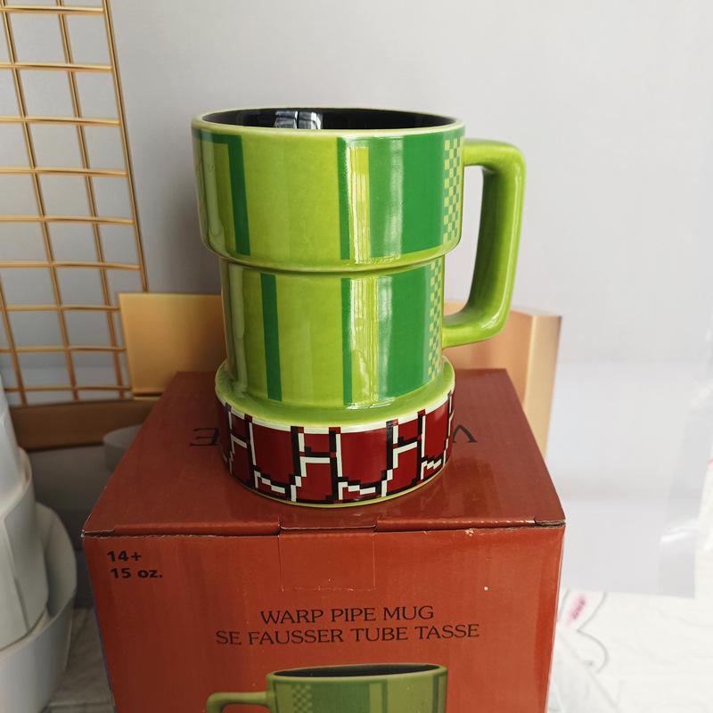 15oz ceramic warp pipe mug mug cup 401-500ml зелёный