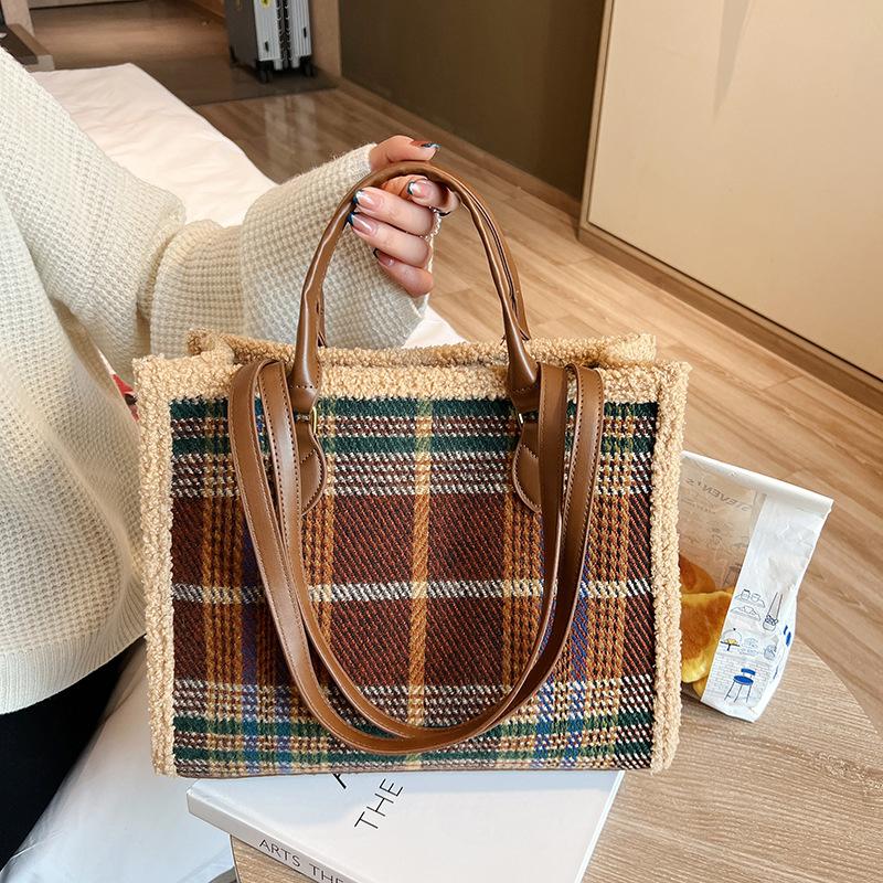 

Плюшевая сумка Большой емкости Женская сумочка Мода Сумка на плечо Сумка Tote Bag