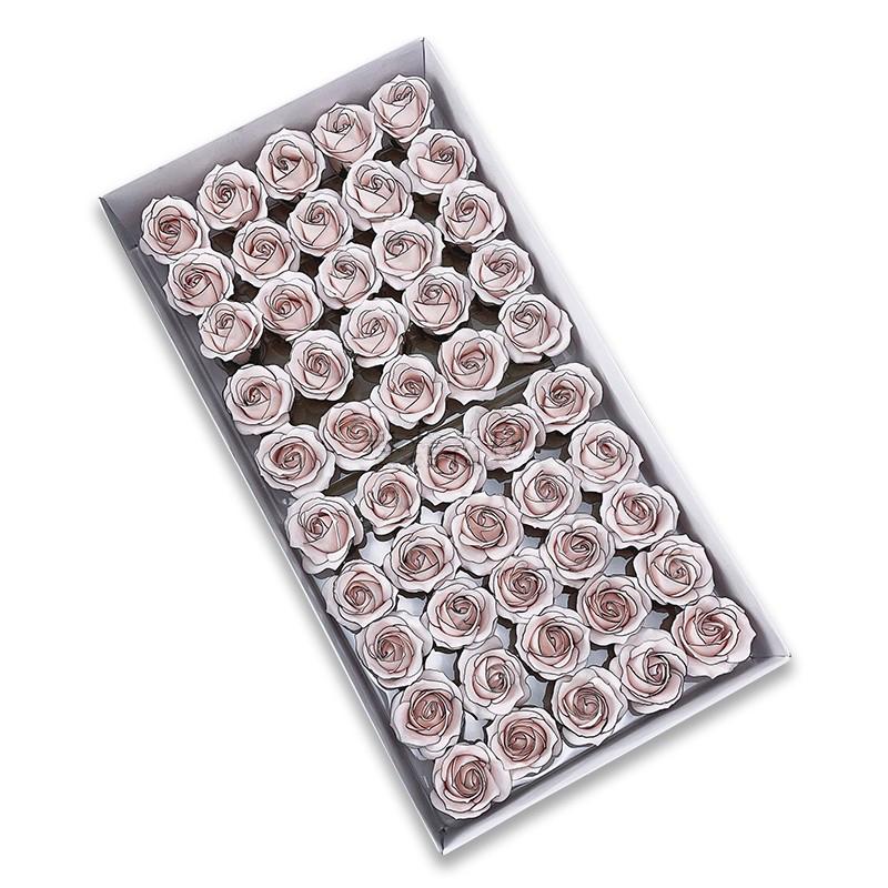 24pcs 4x6cm Artificial Chanson Rose Black Border Small Fragrant Flowers Decoracion Flower Box Wedding Bouquet Christmas Gift