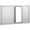 BBQ Access Door, 914x534 Mm Double Outdoor Kitchen Door, Stainless Steel Flush Mount Door, Wall Vertical Door with Recessed Handles , for BBQ Island,