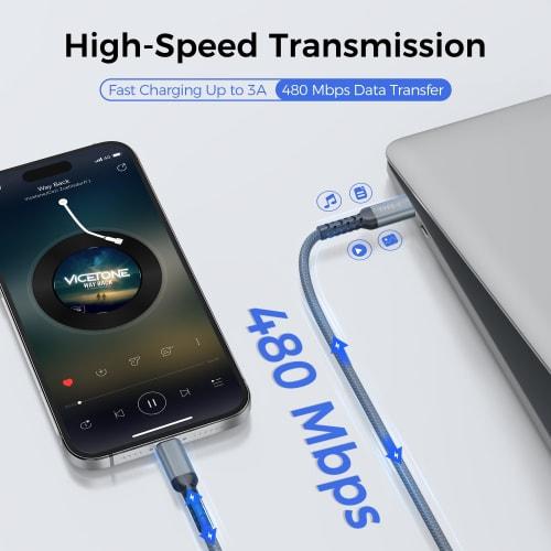 Basesailor USB C Lightning Charging Cable 3M and USB Adapter, MFI Certified iOS Lightning Cable Type C PD Fast Charging Cord, Compatible with iPhone 1