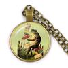 Handmade Vintage Frog Fairy Pendant Necklace Glass Cabochon Fashion Women Charm Jewelry Necklaces and Chains Female