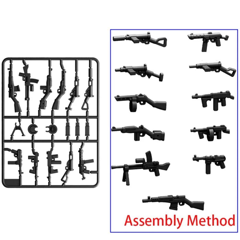 WWI WWII Building Blocks Soldiers Military Accessories Bomb Two-color Gun Mini Brick Weapons Gift Toy AKM Helmet RPG Grenad X026