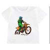 Funny Dirt Bike Motorcycle Print T-shirt Boys Cool White T Shirts Kids Harajuku Summer Short Sleeve Tshirt Tops