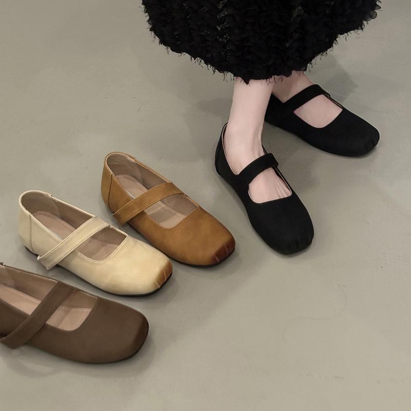 Fashion Square Toe Women Ballet Flats Shoes Fashion Shallow Elastic Band Spring Autumn Ladies Comfort Soft Sole Ballerina Shoes