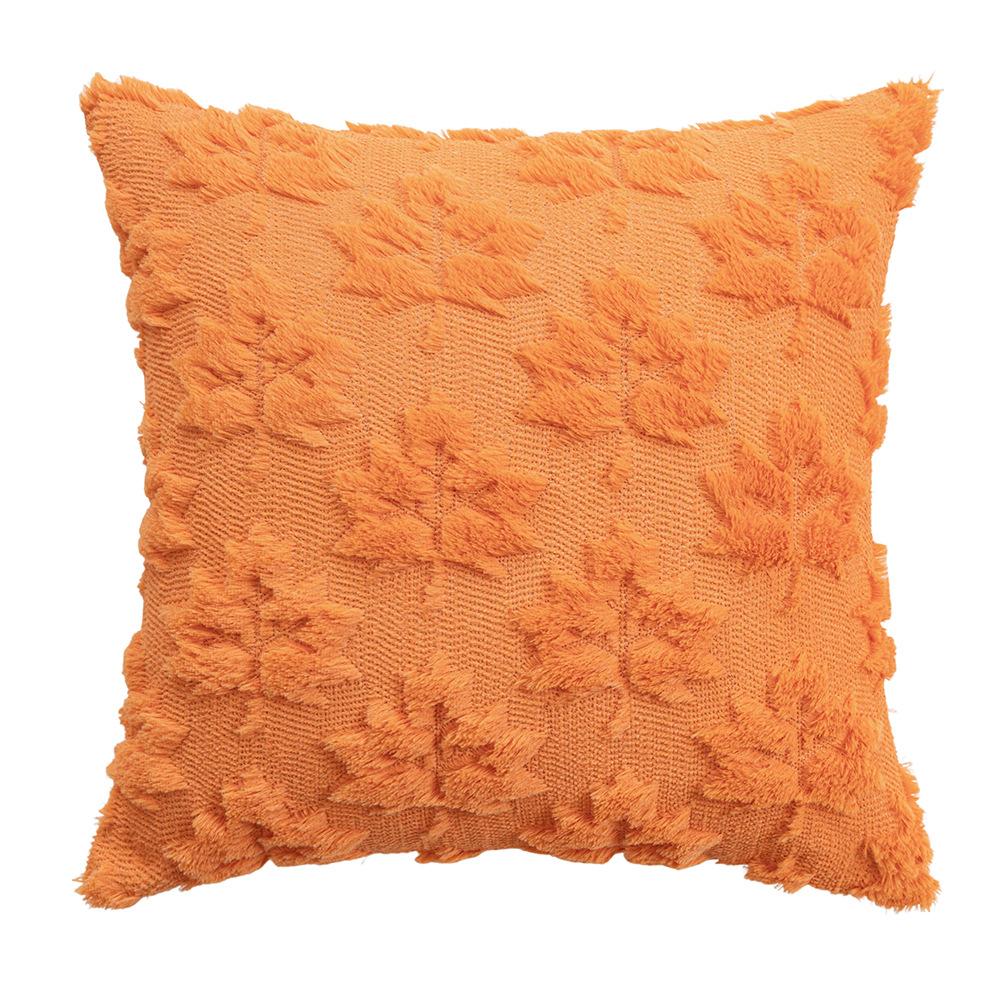 New Embroidered Hair Maple Leaf Pillow Case Home Living Room Sofa Decoration Cushion Cover Ins Bedside Office Pillow