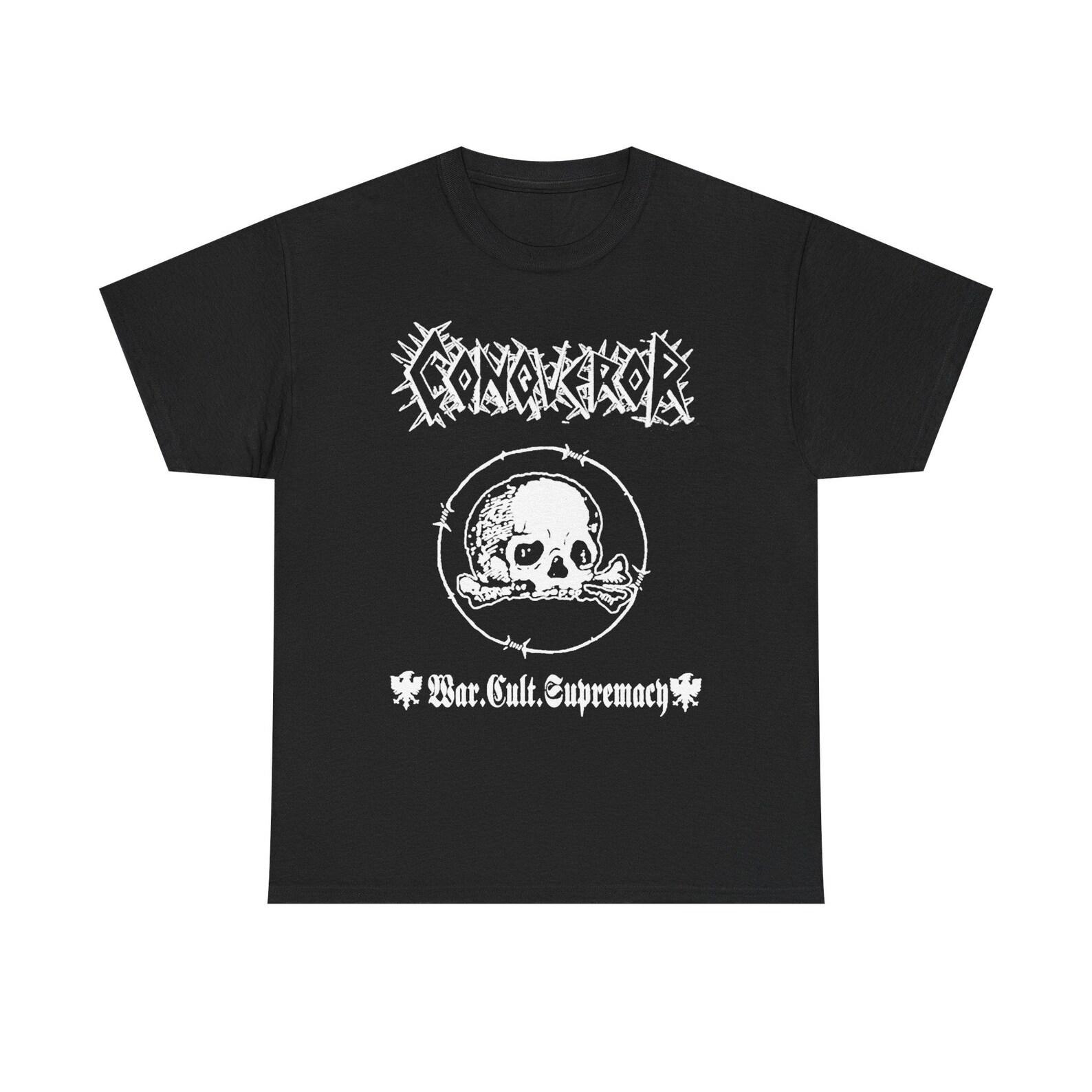 Conqueror War Cult Supremacy Shirt, Conqueror Black Metal Tee, War Metal Band Shirt, Extreme Black Death Metal Merch, Underground Metal Gift 100