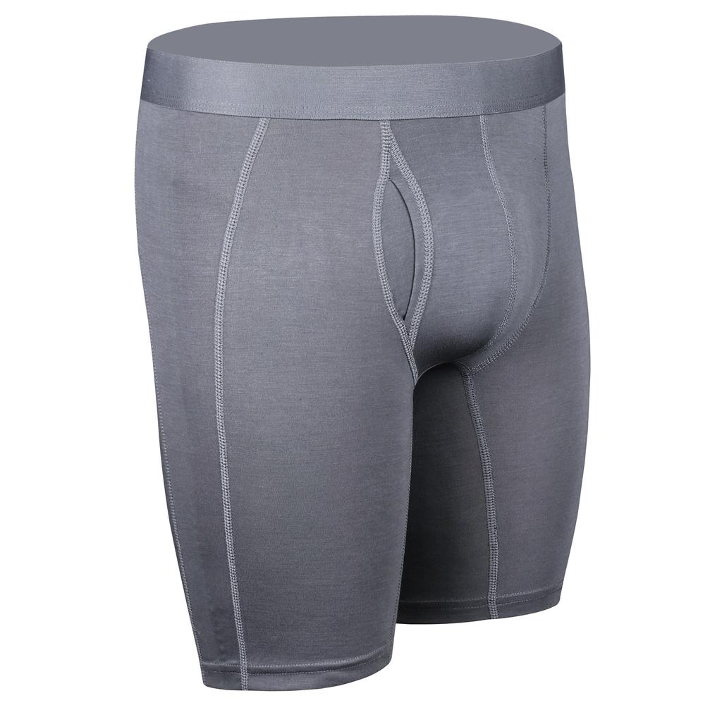 Mens Underpants Long Leg Boxer Shorts Seamless Trunks Antibacterial Fiber 4Pcs