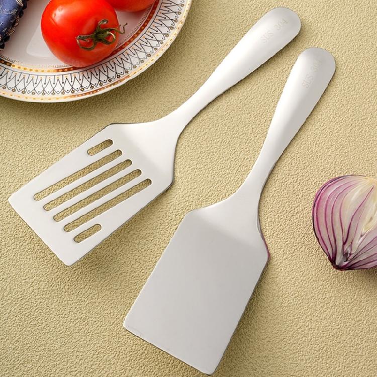 Small Stainless Steel Barbecue Turner Set, 2 Piece Metal Cooking Spatulas for Grill and Stovetop Use, Smooth Turner Tool for Steak, Fish, Vegetable
